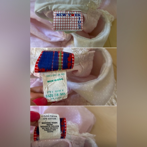 Vintage Girls Bundle Dress/Romper/Top-New York Kids/Alexis/Carter 6/12/18 Months - Picture 5 of 16
